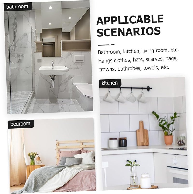 Jojofuny 2 Pack Wall Mounted Hooks For Bathroom Kitchen Towel Clothes Hat Bag - Image 2
